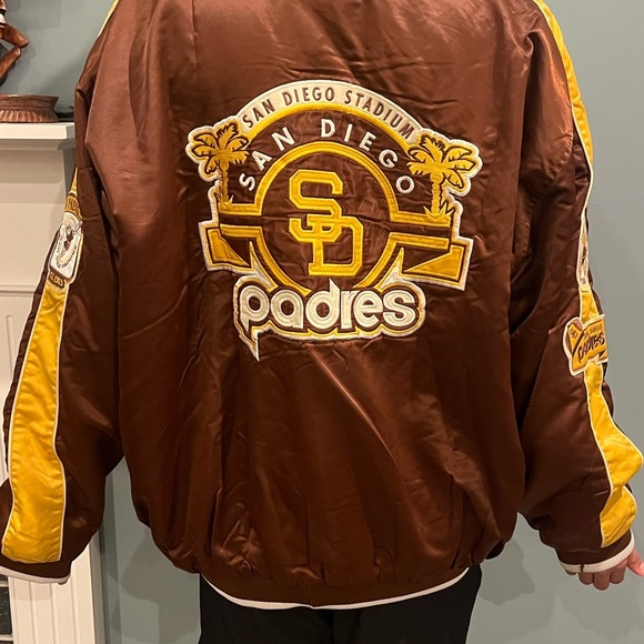 Rare Vintage San Diego PADRES MLB Cooperstown G-III Carl Banks Satin Jacket - Picture 9 of 17